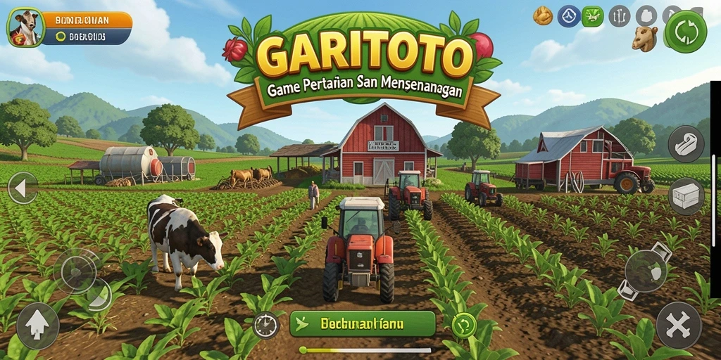 Tangkapan layar utama GARITOTO menampilkan keindahan lahan pertanian yang hidup.